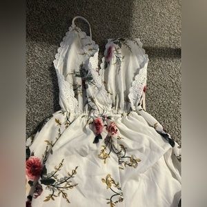 One piece tie up shorts romper